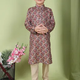 TABARD Boys Printed Regular Pure Cotton Kurta with Churidar-picture-19