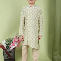 TABARD Boys Printed Regular Pure Cotton Kurta with Churidar-11