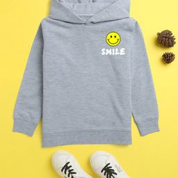 NUSYL Unisex Kids Grey Printed Hooded Sweatshirt-image-11