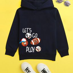 NUSYL Unisex Kids Navy Blue Printed Hooded Sweatshirt-image-59