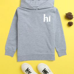 NUSYL Unisex Kids Grey Printed Hooded Sweatshirt-image-72