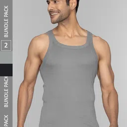 XYXX Men Solid Pack of 2 Pace Combed Cotton For Square Neck Gym Vest-image-60
