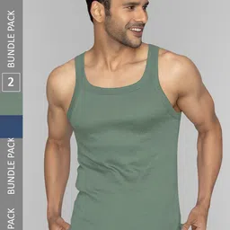 XYXX Men Pack of 2 Pace Combed Cotton Square Neck Gym Vest-image-75