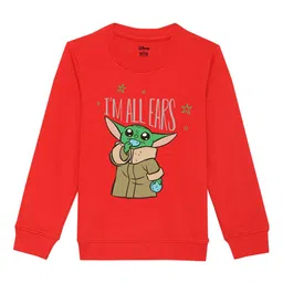 Star Wars by Wear Your Mind Boys Red Printed Cotton Sweatshirt-image-87