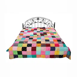 Exotic India Red & Green Floral AC Room Double Bed Reversible Bedding Quilt-image-39