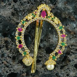 GRIIHAM Women 22K Gold-Plated Beaded Bumpit Hair Pin-24