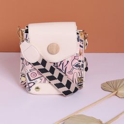 HAUTE SAUCE by Campus Sutra Cream-Coloured Printed PU Structured Sling Bag-54
