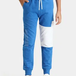 Urbano Juniors Boys Colorblocked Printed Pure Cotton Mid-Rise Joggers-image-76