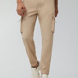 XYXX Men Skinny Fit Solid Cargo Joggers-image-44