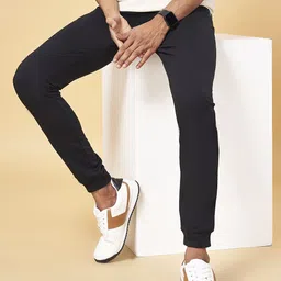 Ajile by Pantaloons Men Black Solid Slim Fit Joggers-image-51