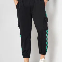 Celio Men Geometric Printed Mid-Rise Cotton Relaxed-Fit Jogger-image-27