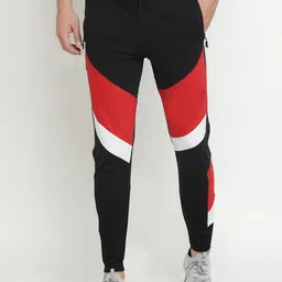 Maniac Men Colourblocked Cotton Slim-Fit Joggers-image-97