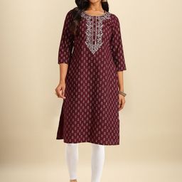 Rangita Ethnic Motifs Embroidered Regular Thread Work Pure Cotton Kurta-image-16