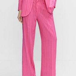 MANGO Women Striped Pleated Trousers-image-59