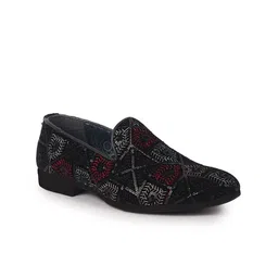 FAUSTO Men Printed Velvet Mojaris-image-57