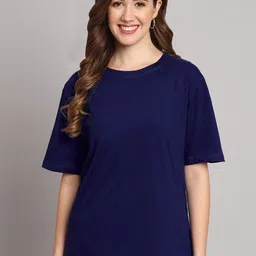 Funday Fashion Round Neck Organic Cotton Oversized T-shirt-image-54