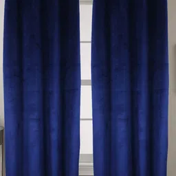 INDHOME LIFE Navy Blue 2 Pieces Velvet Black Out Long Door Curtains-image-36