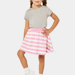 mothercare Girls Pack Of 2 Striped Knee Length Flared Skirts-image-58