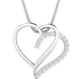KUBERBOX Adele Heart 18KT White Gold Diamond-Studded Pendant-1.28 gm-image-52