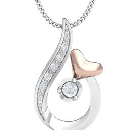 KUBERBOX 18KT Gold Diamond-Studded Avana Heart Pendant-0.99 gm-35
