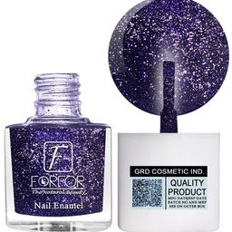 FORFOR 4-Pcs Glitter Long Lasting Nail Polish - 5ml Each-Light Pink-Yellow-Dark Green-Blue-5