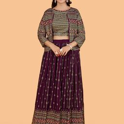 CHANSI Sequin Embroidered Lehenga & Blouse With Jacket-picture-21
