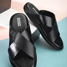 HERE&NOW Men Textured Open Toe Comfort Sandals-14