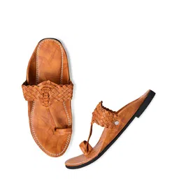 Aristitch Men Tan Leather Comfort Sandals-image-62