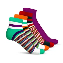 TalkingSox Unisex Pack Of 4 Striped Soft Ankle-Length Socks-picture-51