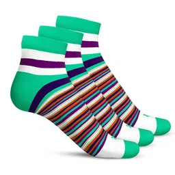 TalkingSox Unisex Pack Of 3 Striped Ankle Length Socks-17