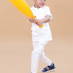 BAESD Boys Linen Mandarin Collar Shirt With Trousers-32