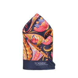 Tossido Men Navy Blue & Pink Printed Microfiber Pocket Square-image-43