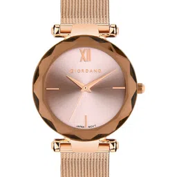 GIORDANO Women Pink Dial & Rose Gold Toned Bracelet Style Straps Analogue Watch GD-2072-11-picture-0