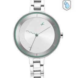 Fastrack Women Silver-Toned Brass Dial & Silver Toned Bracelet Style Straps Analogue Watch 6265SM01-52