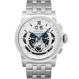 EARNSHAW Men Brass Embellished Dial & Stainless Steel Bracelet Style Straps Digital Chronograph Watch-48
