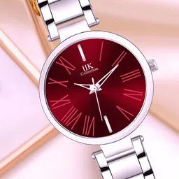 IIK COLLECTION Women Round Dial Silver Stainless Steel Bracelet Chain Strap Analogue Watch-image-17