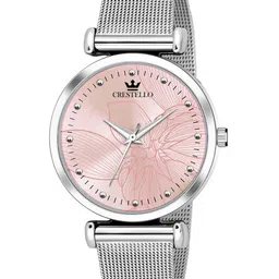 CRESTELLO Men Stainless Steel Bracelet Style Straps Analogue Watch CR-CK134-PNK-CH-image-52