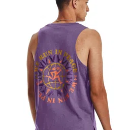 UNDER ARMOUR Printed Slim-Fit We Run In Peace Singlet T-Shirt-image-97