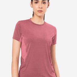Amante Solid Short Sleeves Round Neck Flaunt Workout T-Shirt-picture-31