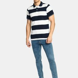 SQUIREHOOD Colourblocked Polo Collar Cotton Slim Fit T-shirt-image-37