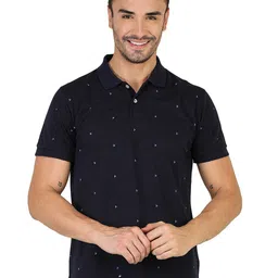 TQS Micro Ditsy Polo Collar Slim Fit Opaque Cotton T-shirt-picture-8