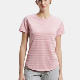 Jockey Cotton Stripe Fabric Relaxed Fit Round Neck T-Shirt-image-32