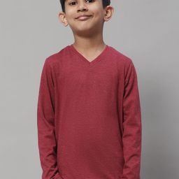 Friskers Boys V-Neck Slim Fit Cotton T-Shirt-23