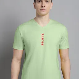 FBAR Typography Printed V-Neck Cotton Slim Fit T-shirt-image-72