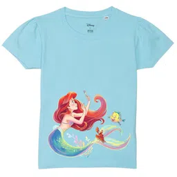 Disney by Wear Your Mind Girls Disney Princess Printed Puff Sleeves Pure Cotton T-shirt-picture-47