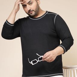 Rigo Men Plus Size Solid Round Neck Slim Fit T-shirt-17