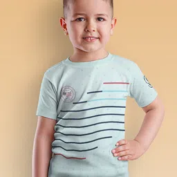 Duke Boys Striped Round Neck Cotton Slim Fit T-shirt-image-28