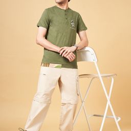 Urban Ranger by pantaloons Men V-Neck Pockets Slim Fit T-shirt-image-85