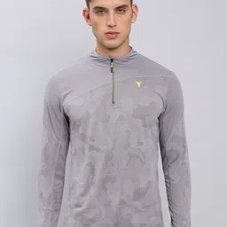 Technosport Self Design High Neck Antimicrobial Slim Fit T-shirt-image-27