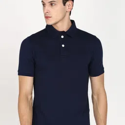 Moda Rapido Men Solid Polo Collar Cotton Slim Fit T-shirt-image-77
